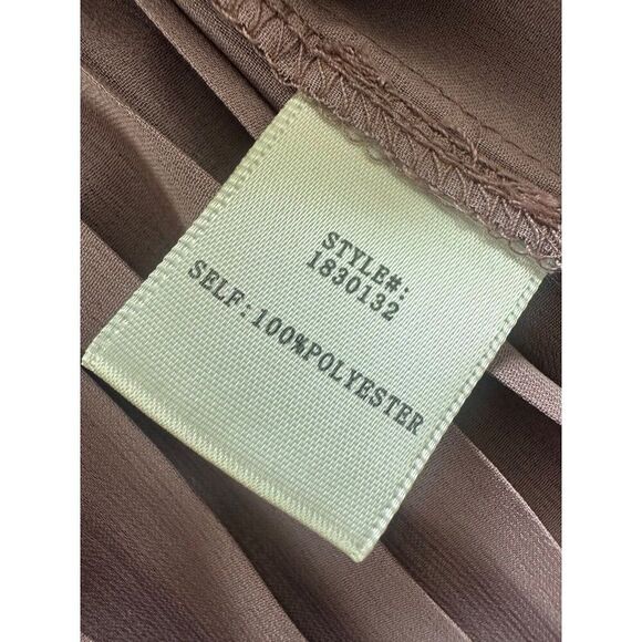 Current Air Smocked Waist Long Sleeve Blouse Smokey Amethyst Tie Neck Med - Picture 9 of 9